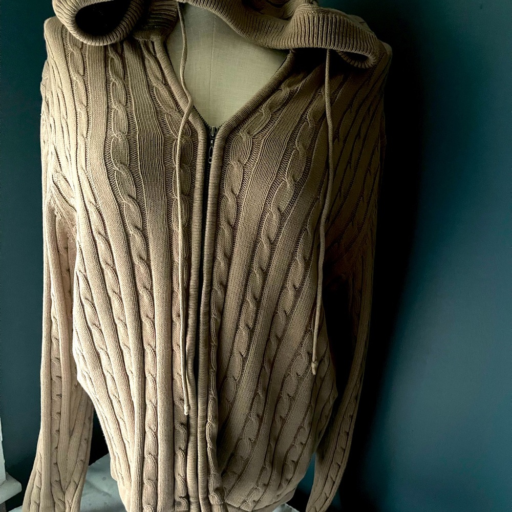 Cabela's zip up hooded cardigan.